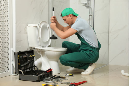 Drain cleaning services in Davie Florida plumber unclogging toilet